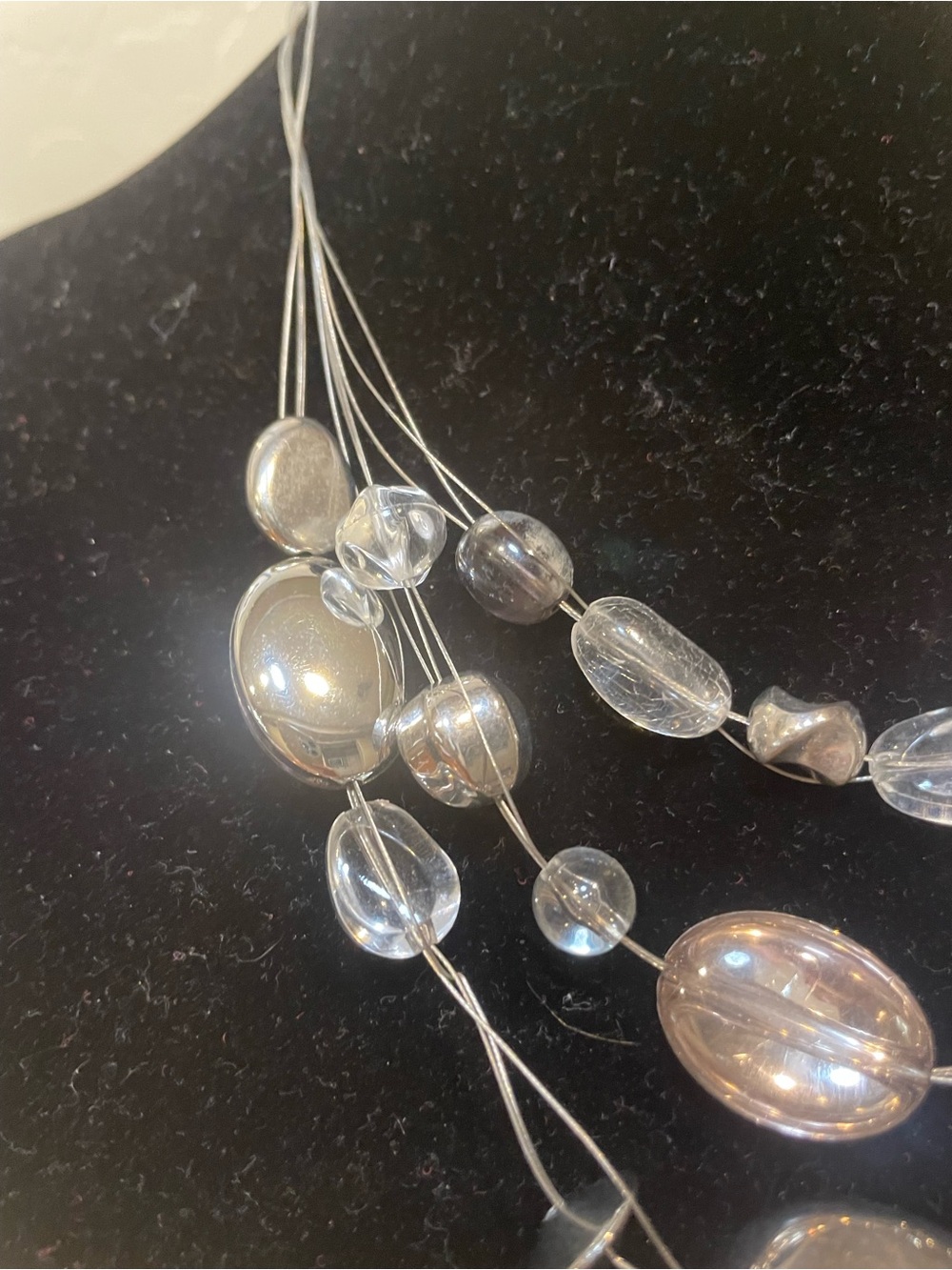 Chico's Multi-Strand Silver-Tone Bead Necklace - Picture 5 of 8